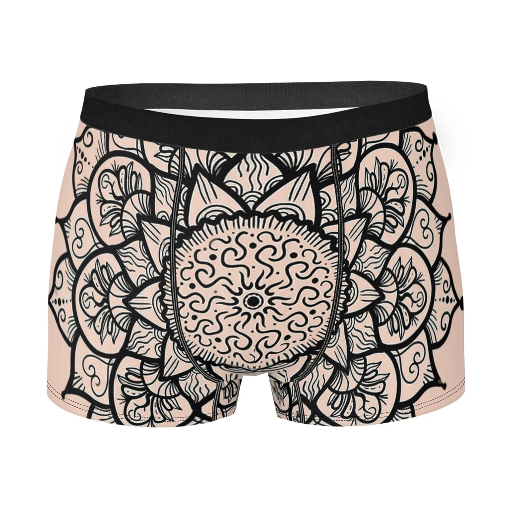 

Peach Pastel Mandala Gorgeous Geometric Patterns Underpants Homme Panties Man Underwear Ventilate Shorts Boxer Briefs