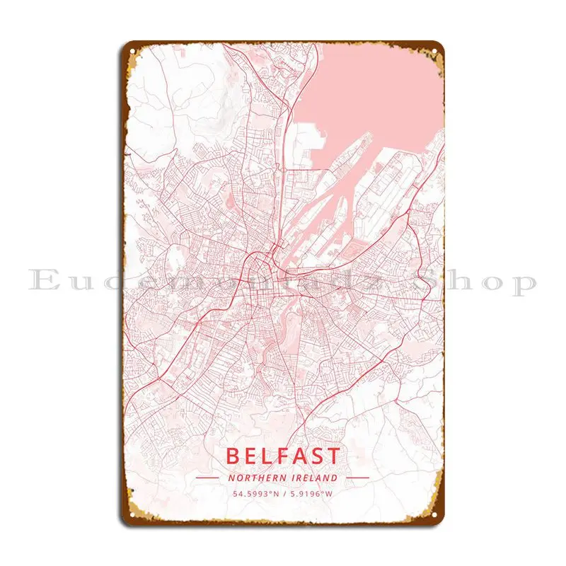 

Белфаст Северная Ирландия Металлический Знак Бар Кухня Настенный декор кинотеатр оловянный знак плакат