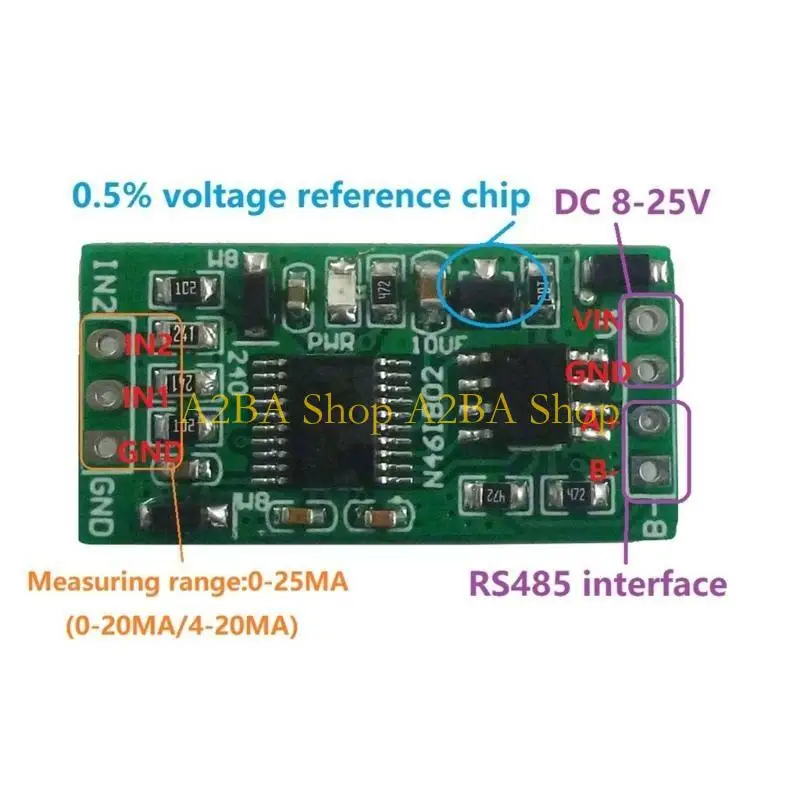 Фото A2BA DC12V 0-25MA ток ток модуль аналогового сбора Modbus RTU PLC №2