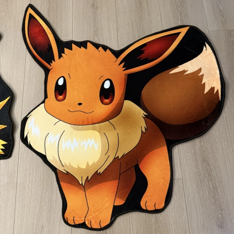 Фото Ковер в форме Pokémon Eevee & Jolteon, в стиле аниме, мягкие фланелевые нескользящие коврики, идеально подходит для домашнего декора, спальни/гостиной №2