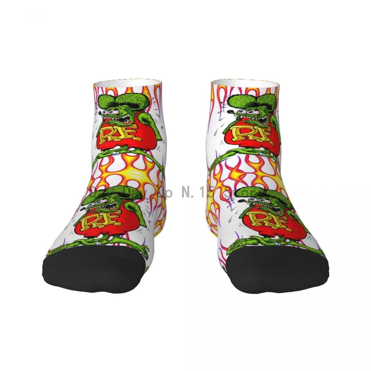 

Anime Cartoon Rat Fink Mens Crew Socks Unisex Cool 3D Print Dress Socks