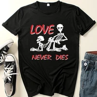 love no dies skeleton print women t shirt short sleeve o neck loose women tshirt ladies tee shirt tops clothes camisetas mujer