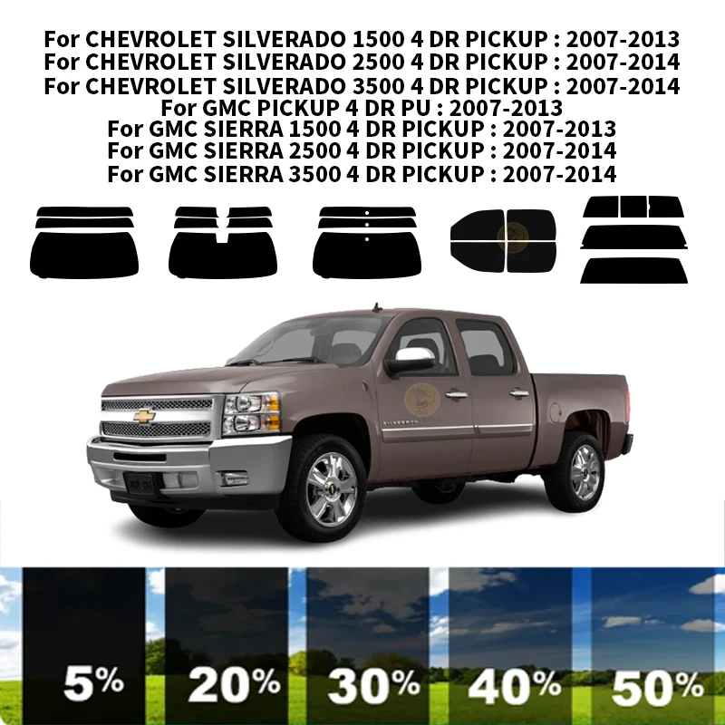 

Нанокерамическая Автомобильная УФ-пленка Precut для окон, автомобильная оконная пленка для CHEVROLET SILVERADO 1500 4 DR PICKUP 2007-2013