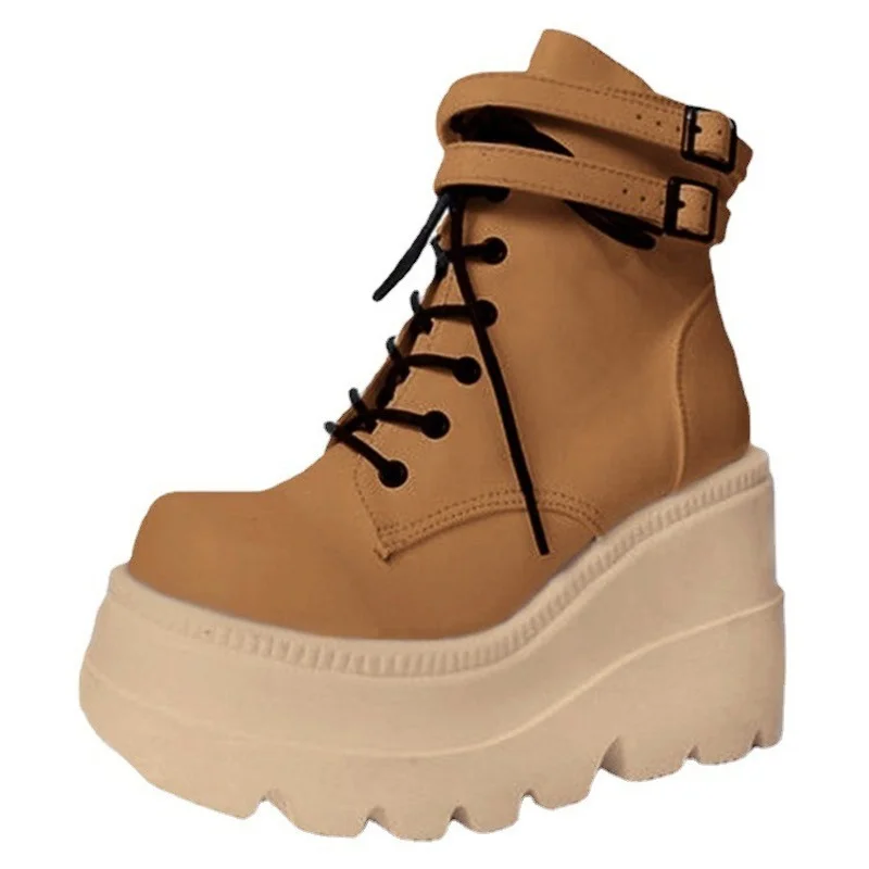 

2023 New high heels women's colorful slope heel side zipper boots children's plus size women's shoes platform shoes