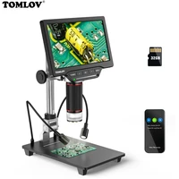 tomlov digital microscope industrial inspection mobile phone repair 1000x magnifying electron microscopio 7 screen for welding