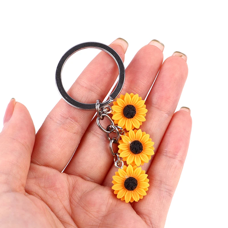 

Sunflower Flower Resin Keychain Sun flowers Keychain Cute Simplicity Style Daisy Flower Keychain Best Friend Gifts