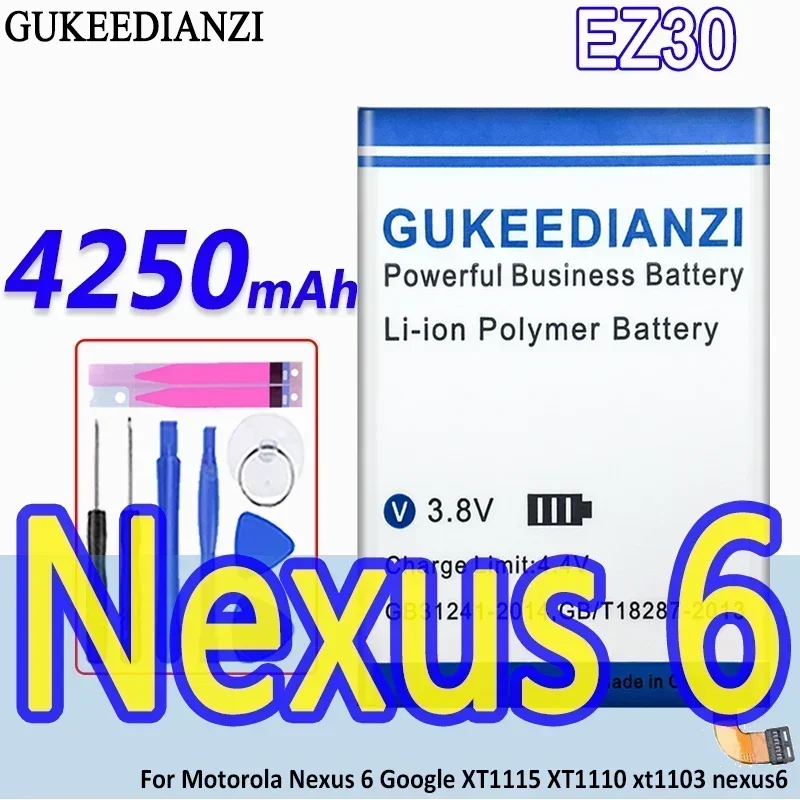 GUKEEDIANZI аккумулятор большой емкости EZ30 4250 мАч для Motorola Google Nexus 6 XT1115 XT1110 Xt1103 Bateria