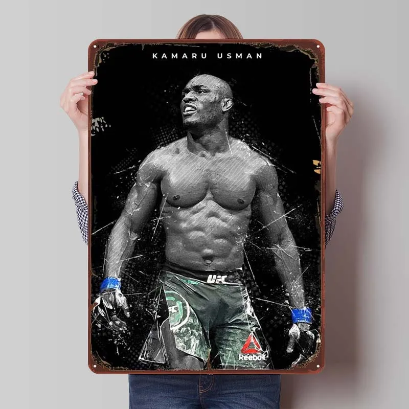 Xoouv Usman Sign Спортивный металлический плакат Украшение комнаты Эстетические