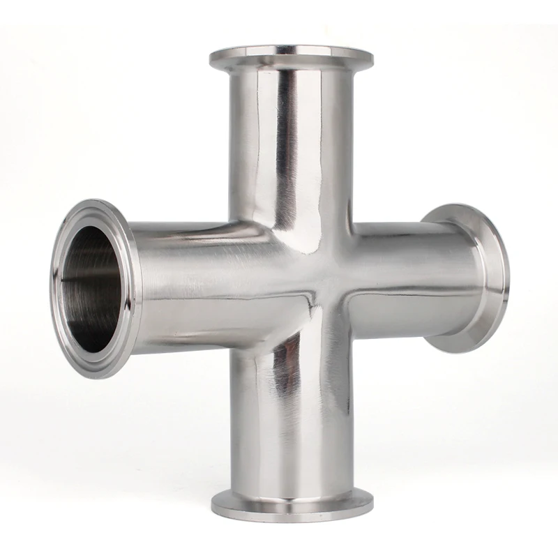

19mm-108mm Pipe OD X 1.5"/2"/2.5"/3"/4" Tri Clamp Cross 4 Ways Splitter 304Stainless Sanitary Fitting Homebrew Beer Wine
