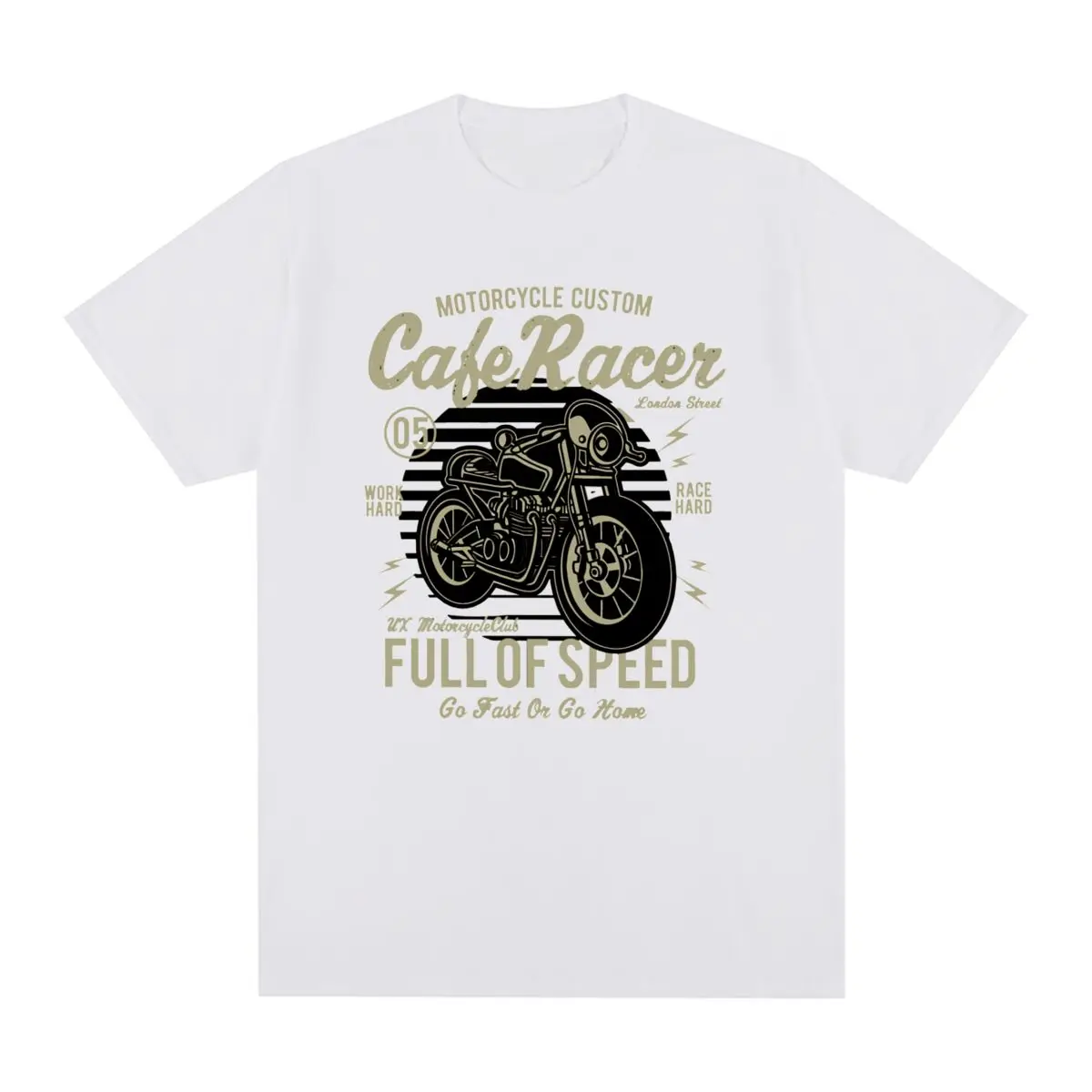 

Cafe Racer Vintage T-shirt Motorcycle Road Rash Speed Happiness Fashionable Summer Cotton Men T shirt New Tee Tshirt Womens Tops