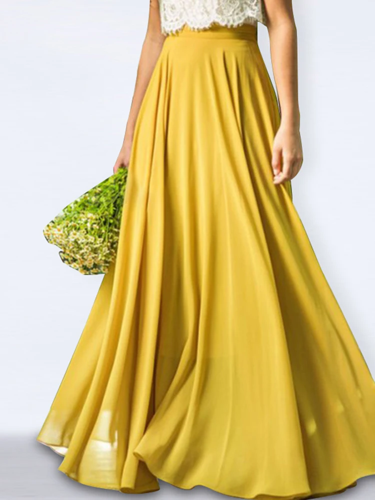 Юбка-макси VONDA Женская плиссированная трапециевидная с завышенной талией |