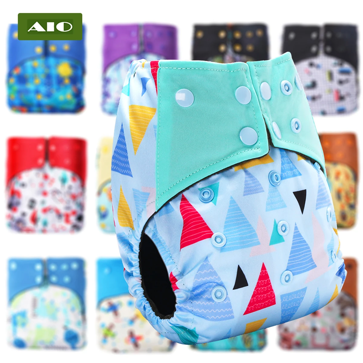 

AIO Newborn Infant Bamboo Charcoal Liner Blue Cloth Diaper Fast Dry With Two Opening Insert Nappy Baby Pocket Diapers Reusable