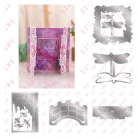 2022 water lily frame dainty dragonfly border ornate bridge weeping willow metal cutting dies scrapbook decorate embossing molds