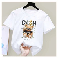 bear print t shirts for boys and girls 3 14years latest summer 2022 popular childrens clothesshort sleeve top tees for teen