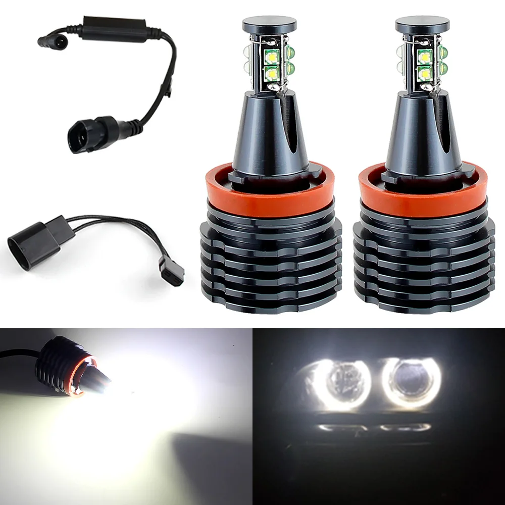 

2 шт. 120 Вт Canbus без ошибок для BMW E61 E63 E64 E70 X5 E71 X6 E82 E87 E89 Z4 E90 E92 Светодиодный габаритный фонарь Angel Eyes H8 Светодиодный кольцевой светильник