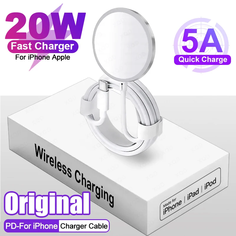 

For Magsafe Original Magnetic Wireless Charger For iPhone 14 Pro Max 11 12 Mini 13 14 15 Type C Cable X XS XR USB-C Fast Charger