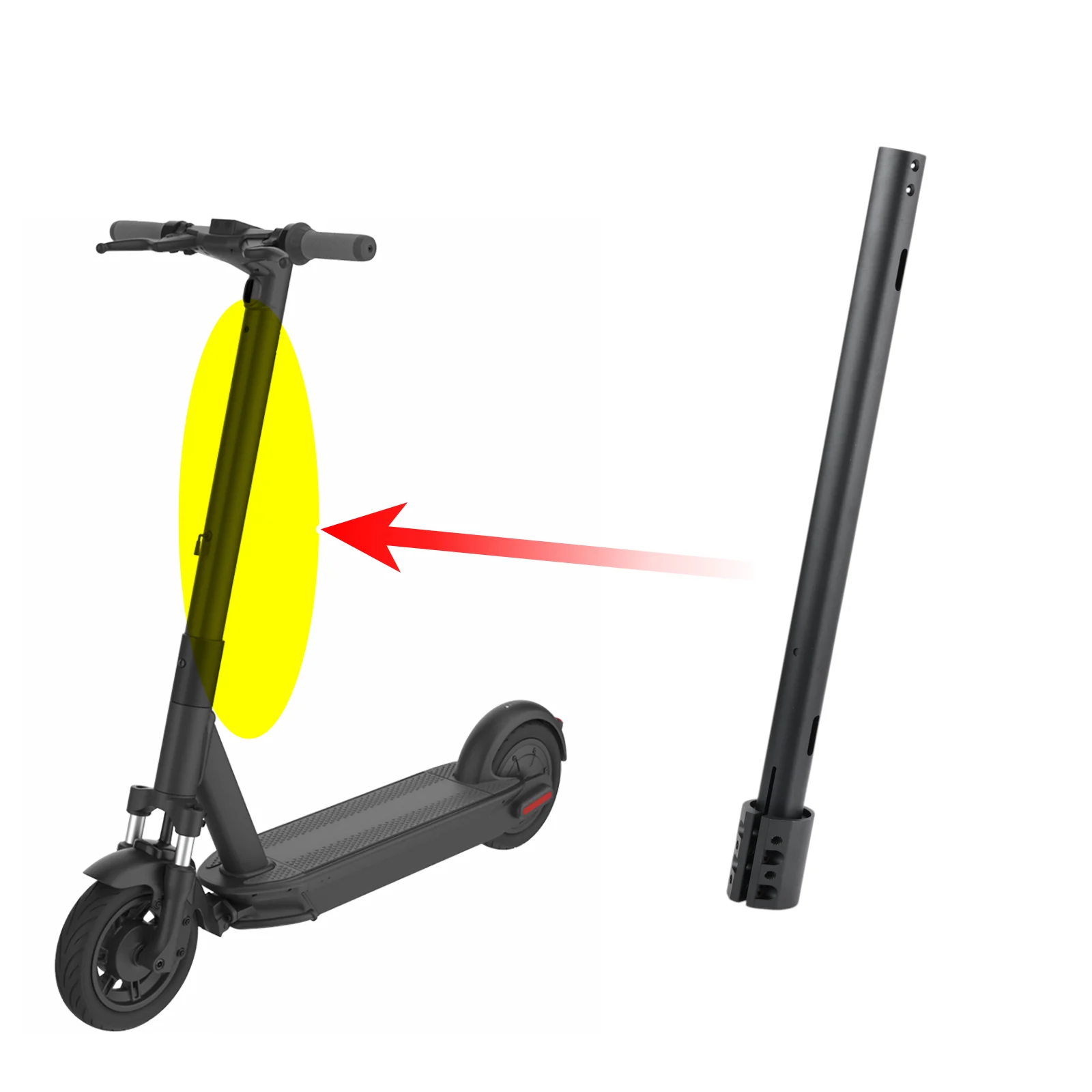 Фото Полюс для Segway Shared Electric Scooter Max Plus Pro, держатель трубки из алюминиевого сплава, запасные части для фиксированной трубы №2