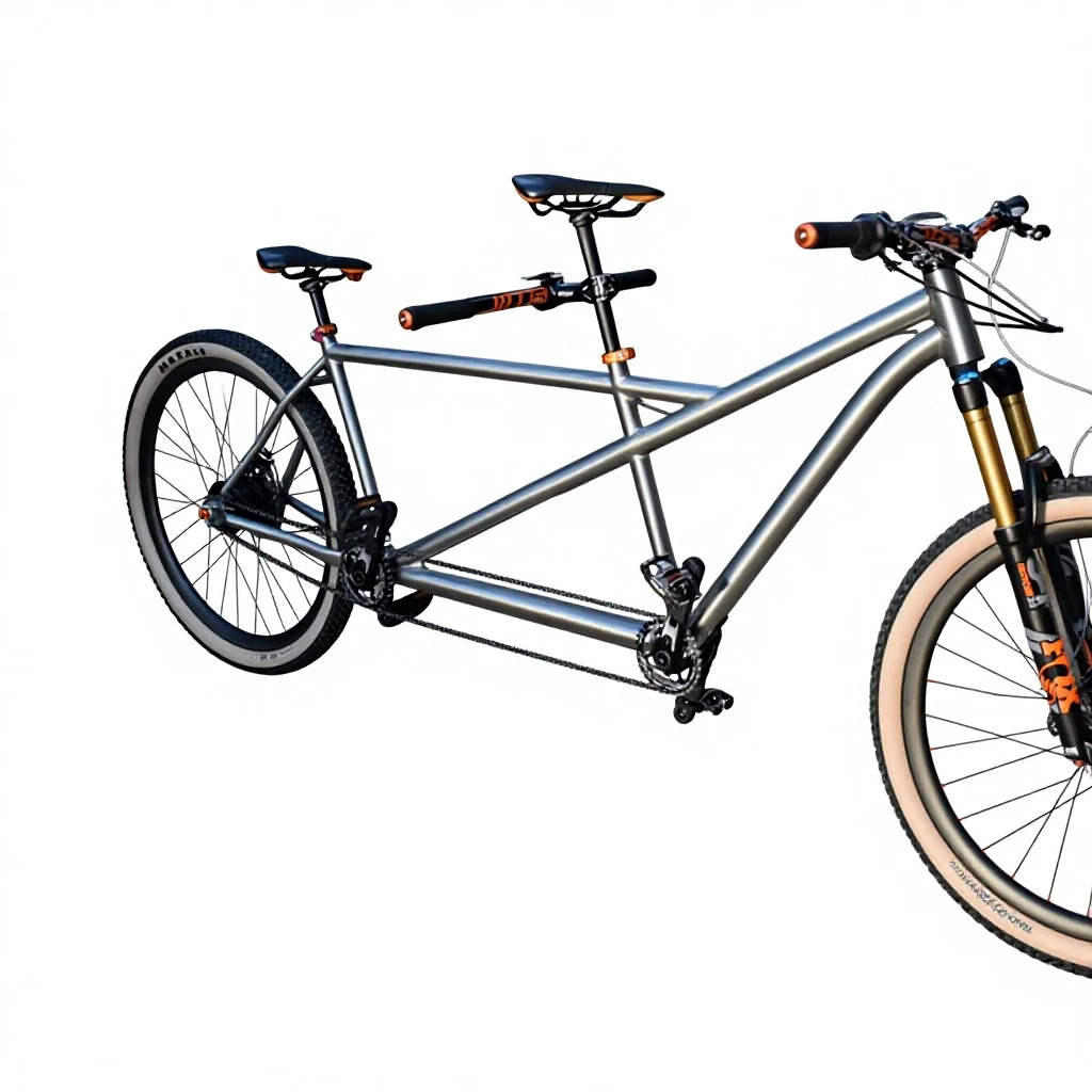 Фото Титановая рама для тандемного велосипеда MTB с креплениями для дисковых тормозов, колеса 26 дюймов, легкий вес, XACD Ti Cycles TJ-28 №1