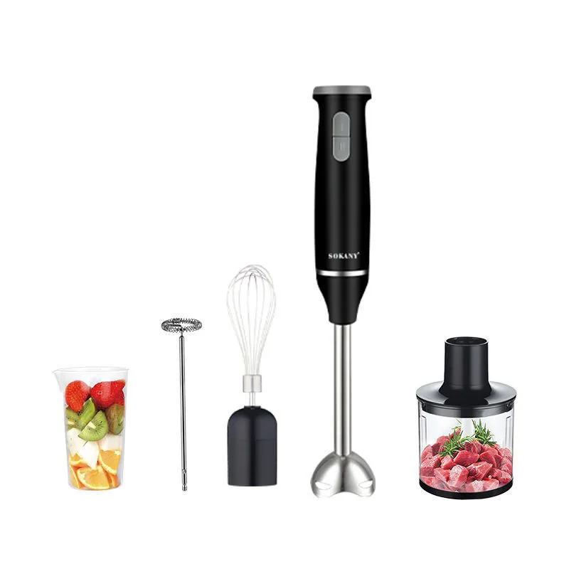 4-in-1 800W Handheld Immersion Blender with Stainless Steel 