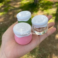 10g Empty Plastic Cosmetic Makeup Jar Pots clear pink Sample Bottles Eyeshadow body Cream lotion packaging Lip Balm Container