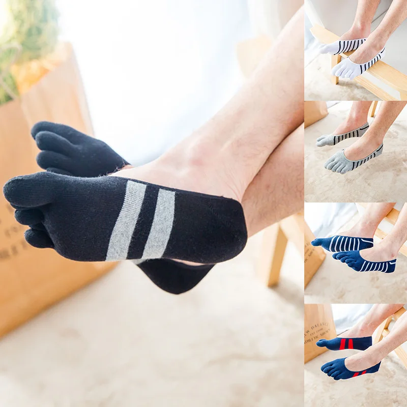 

1 Pair Cotton Men Five Toe Socks Spring Summer Fashion Invisible Boat Sock Man's And Male Short Socks Comfort Breathable Hosiery