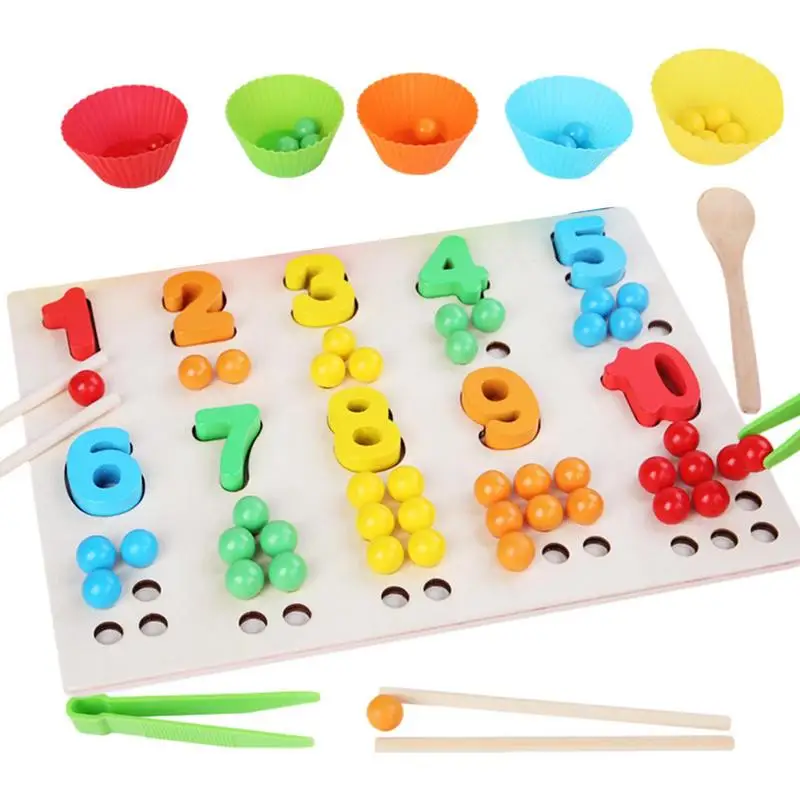 

Clip Bead Game Safty Counting Peg Board Wooden Peg Board Beads Game Puzzle Color Sorting Stacking Art Toys For Toddlers Counting