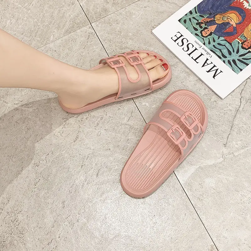 Beach Transparent Sandals Woman Home Flat Slippers Slipper Female Cute Summer New 2023 Indoor House Comfortable Fashion Elegant