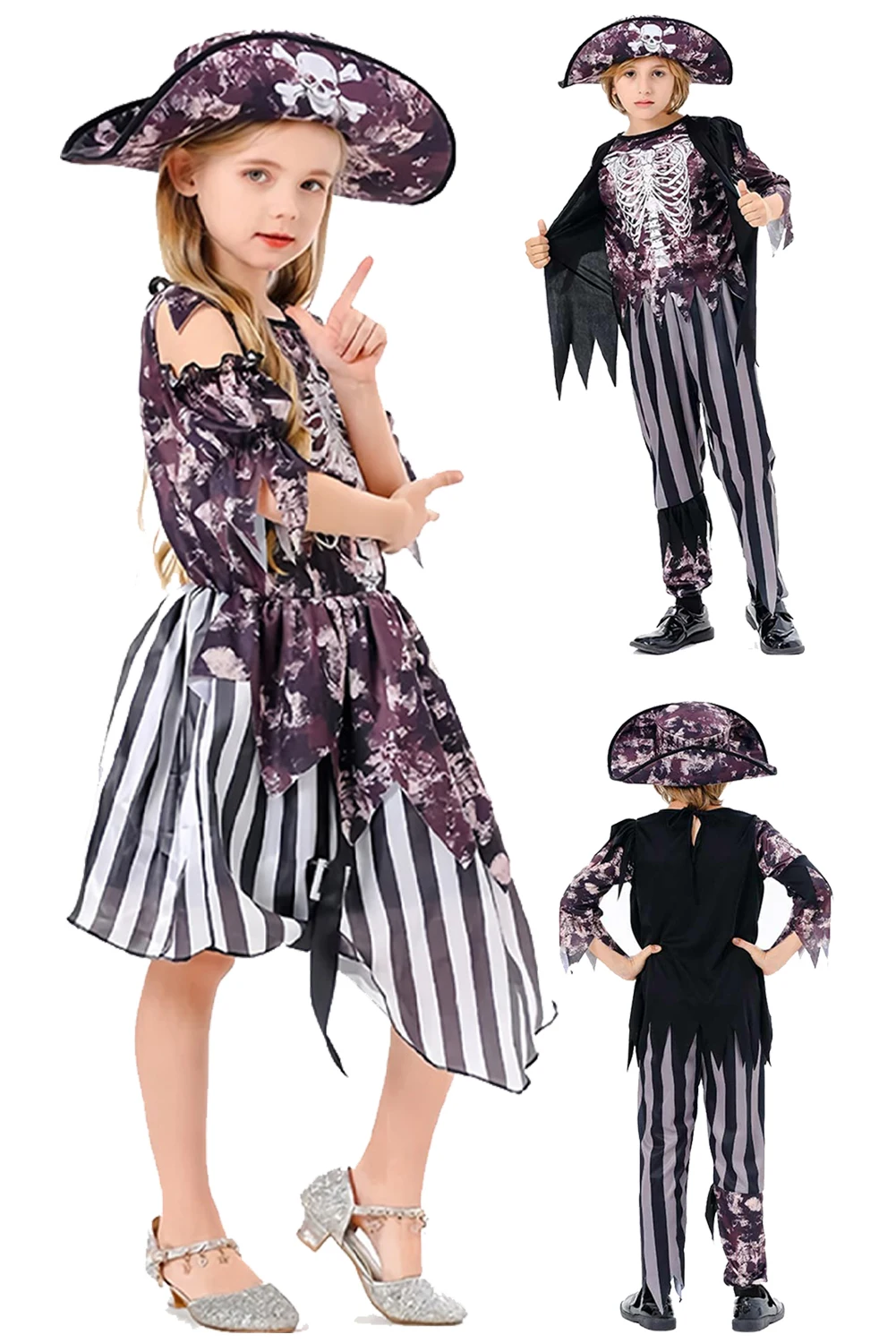 Маскировка страшный пиратский косплей детская одежда с принтом черепа для