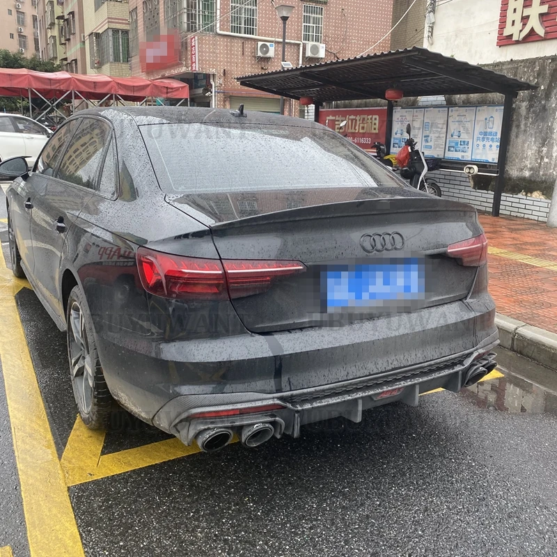 

For Audi A4 B9 4 Door Sedan 2017-2023 HK Style Car Decoration High Quality Carbon Fiber Rear Trunk Spoiler