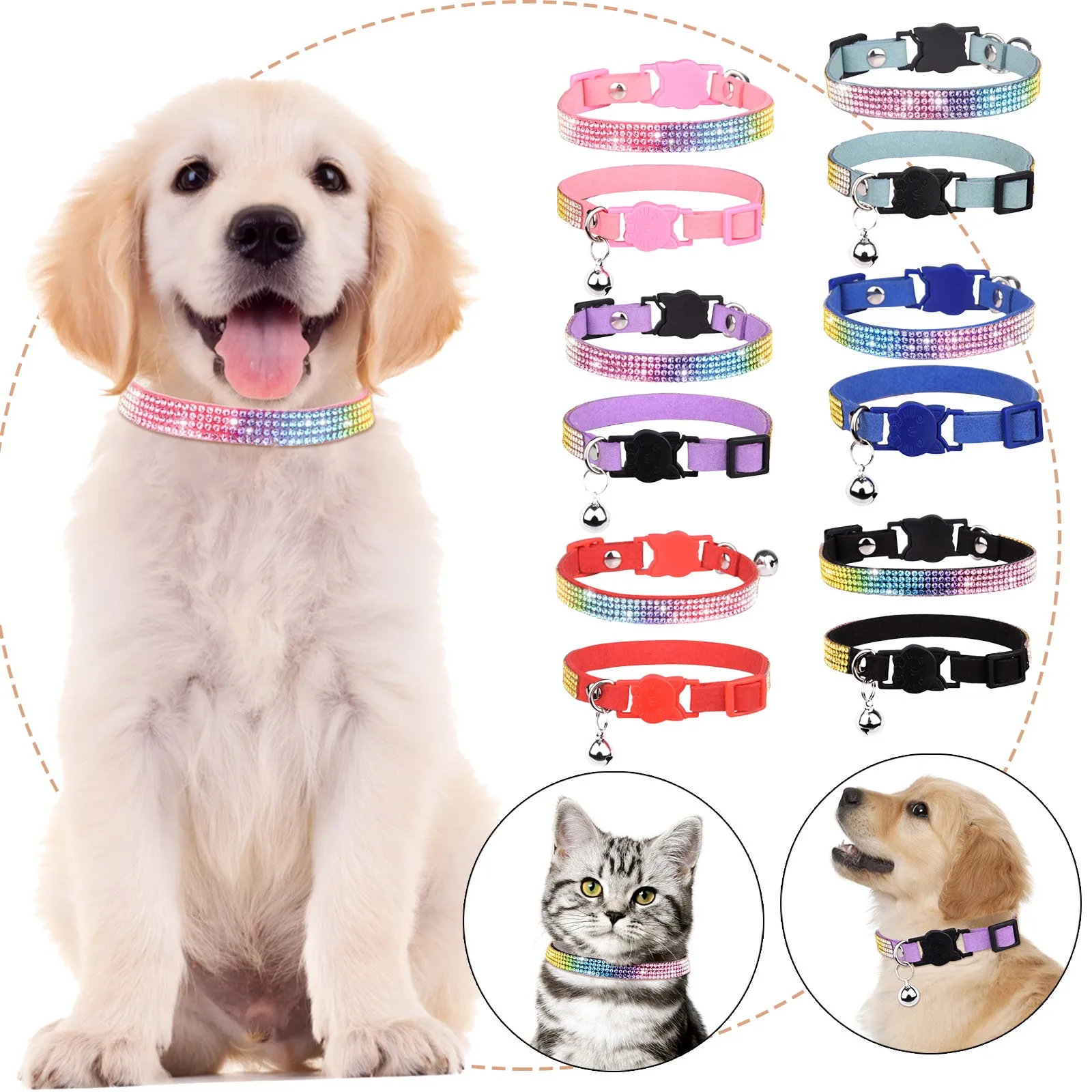Персонализированный ошейник для кошек с колокольчиком дизайнерский домашних