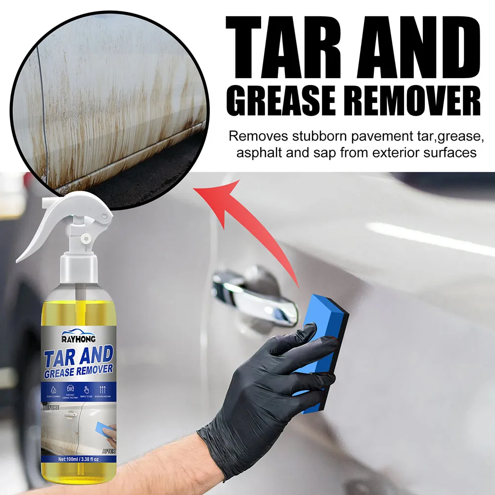 

100ml Car Oil Tar Grease Remover Solvent Based Formula Exterior Surfaces Cleaner Automoive Car Cleaning Spray Paint Care