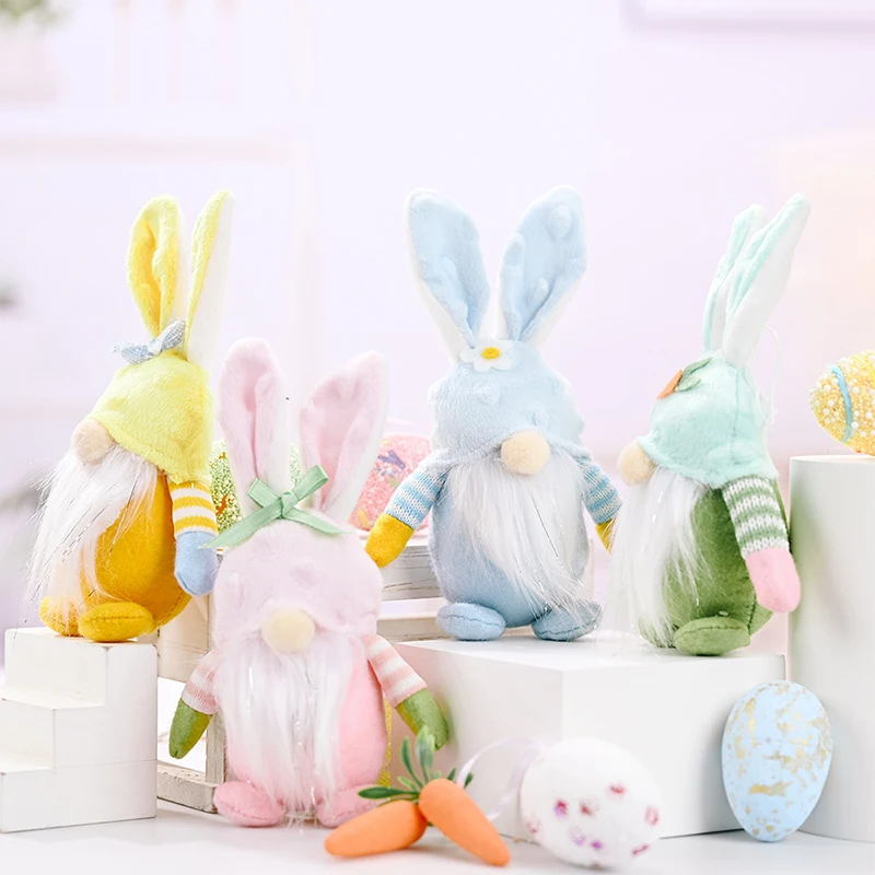 

Easter Faceless Gnome Rabbit Doll Handmade Reusable Home Decoration Spring Hanging Bunny Ornaments Kids Gift Easter Decoration