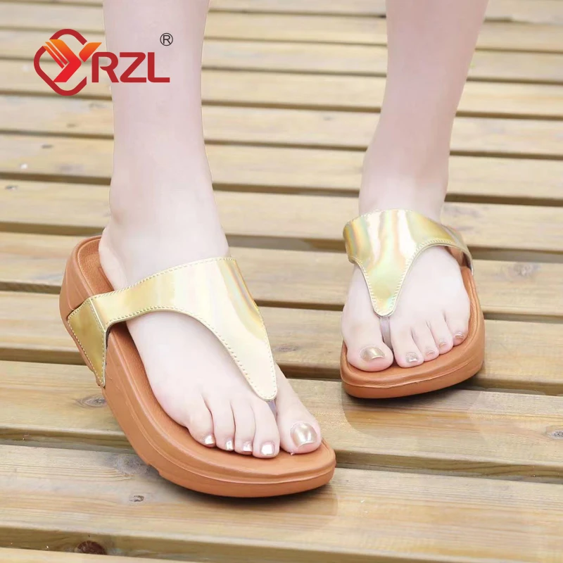 YRZL Women Flip Flops 2022 Summer New Platform Wedge Sandals Fashion Soft Sole Slippers Outdoor Indoor Beach Bathroom Sandals