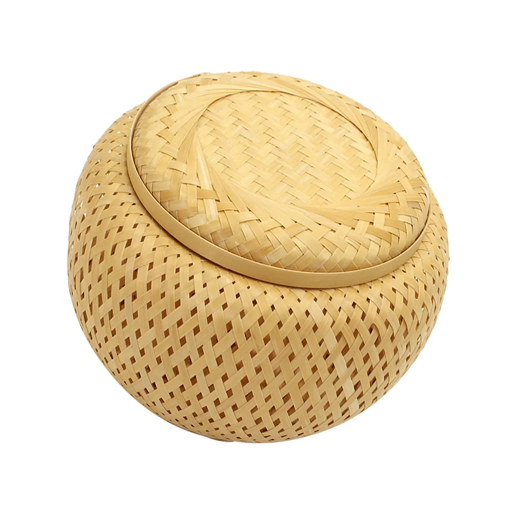 

Container Bamboo Flower Tea Basket Woven Tray Rattan Serving Dish Trays Weaving Loose Storage Organizer