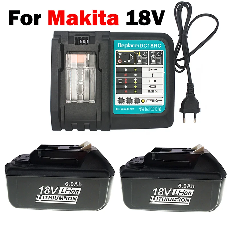 

BL1860B 18V 6000mAh Replacement Battery For Makita BL1850B BL1860 BL1840 BL1815 Cordless Drill With Single Cell Balance Protect
