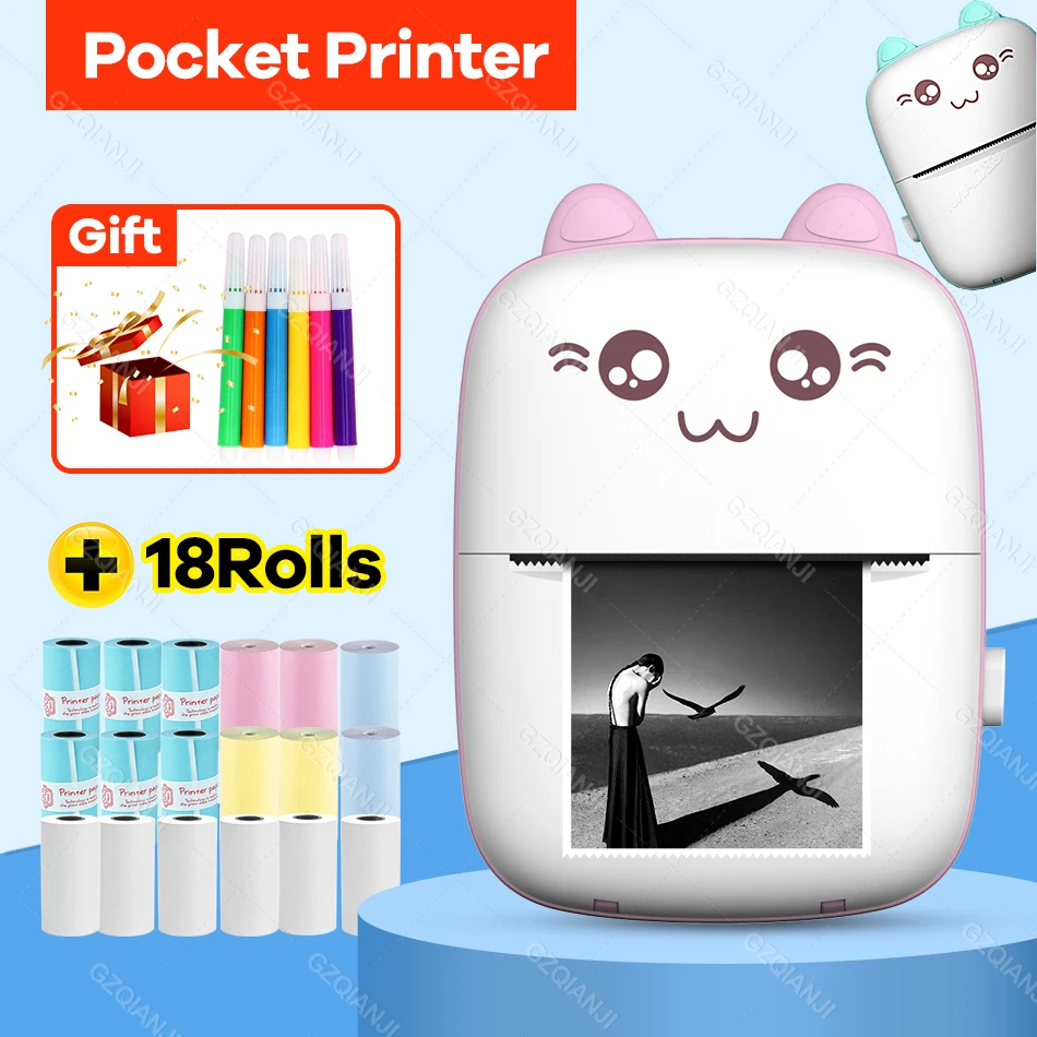 Самый дешевый портативный мини-термопринтер беспроводные Bluetooth Android IOS принтеры 2