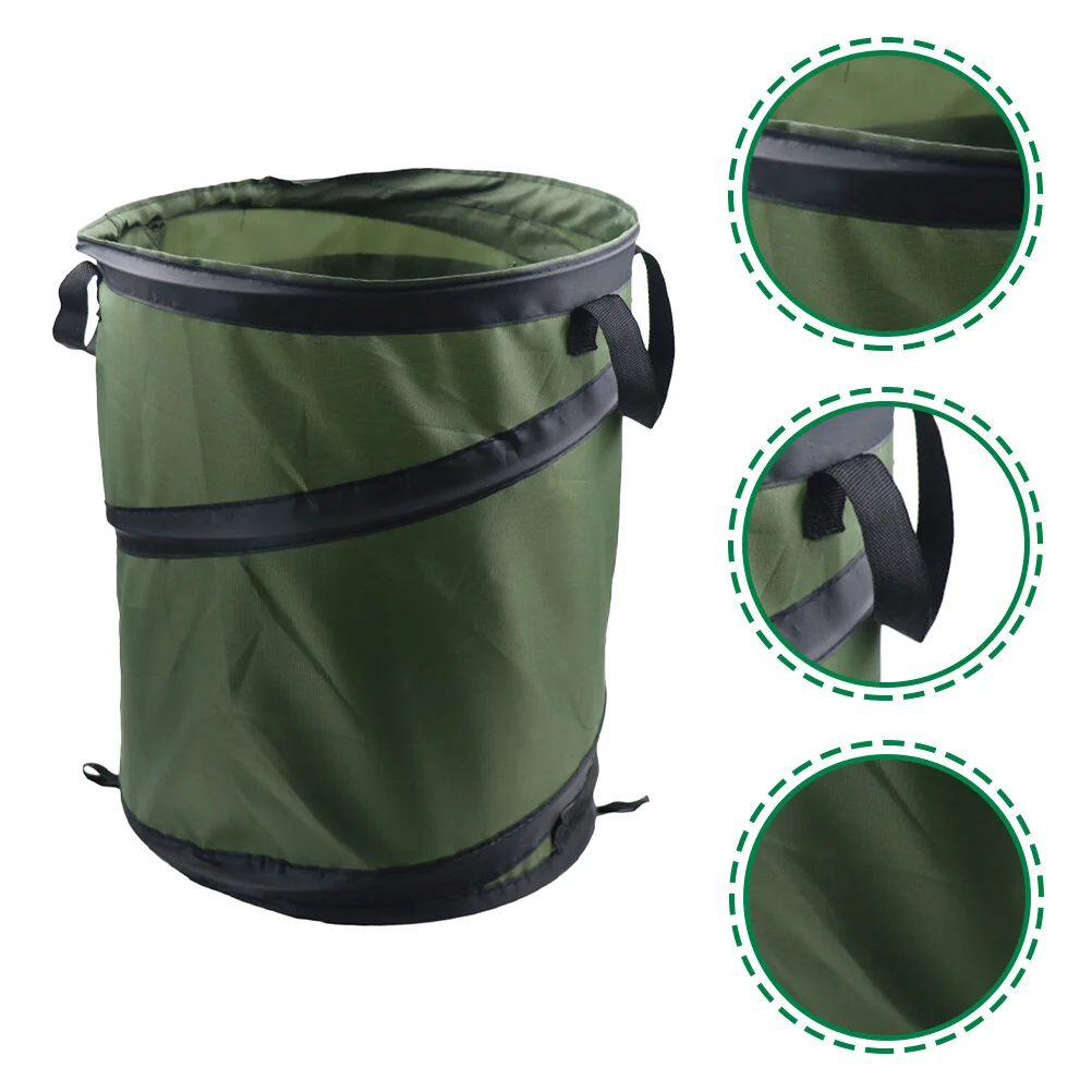 

Folding Trash Can Outdoor Garbage Collapsible Bin Kitchen Portable Foldable Camping Bins Steel Wire Lawn Bags Garden