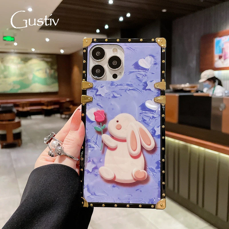 

Cute Plating Rabbit Phone Case For Samsung Galaxy S23 Ultra S22 Plus Note 10 20 Ultra A53 A33 S21 S20 FE S10 S9 Plus Holder Ring
