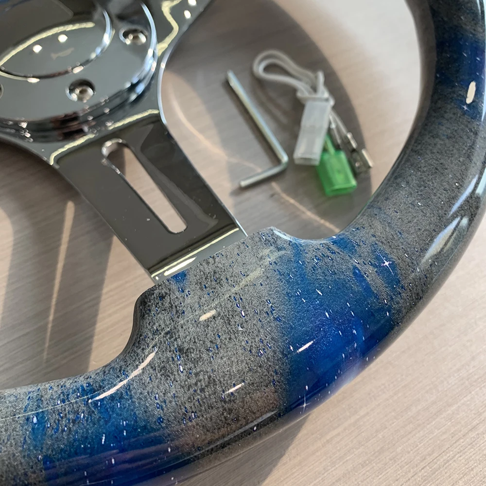 Tiypeor синий автомобильный руль из цельного дерева с черепом и граффити винтажный