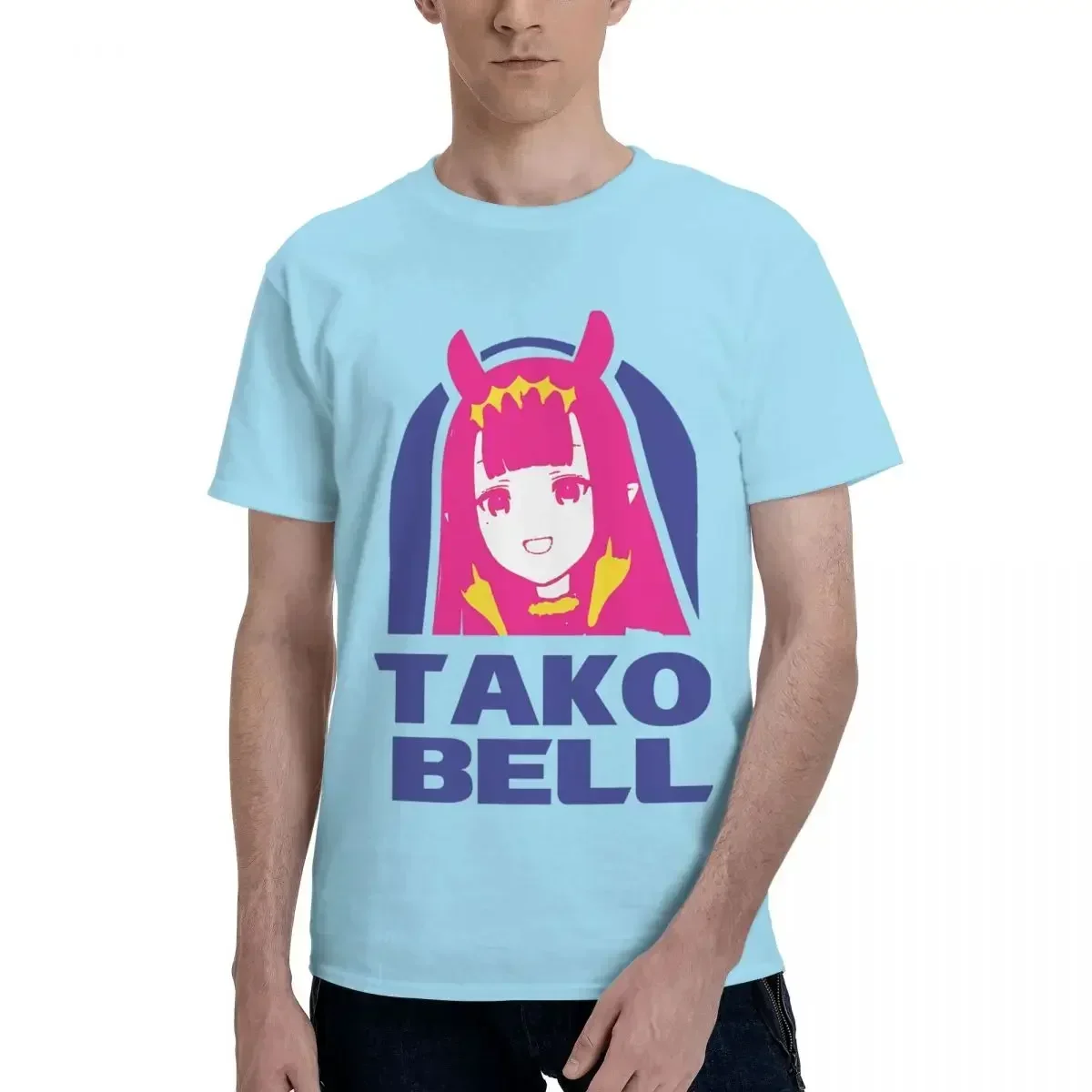 Hololive милые кавайные футболки с виртуальным идолом из 100% хлопка EN Ina TAKO BELL пародия