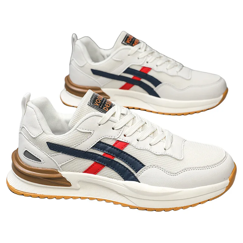 Warrior Men's Shoes 2024 Autumn New Versatile Board Mesh Casual Running Sports Dad Wear-Resistant