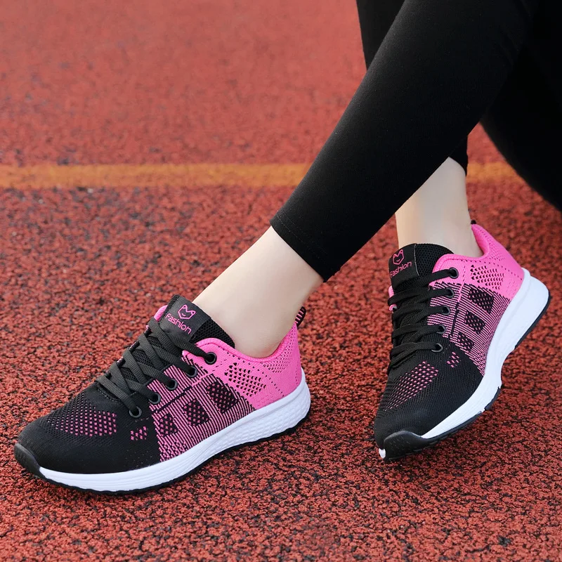 Купи Wedges Shoes for Women Sneakers Mesh Breathable Casual Female Shoes Flat Light Lace-Up Summer Running Shoes Woman Vulcanize Shoe за 1,144 рублей в магазине AliExpress