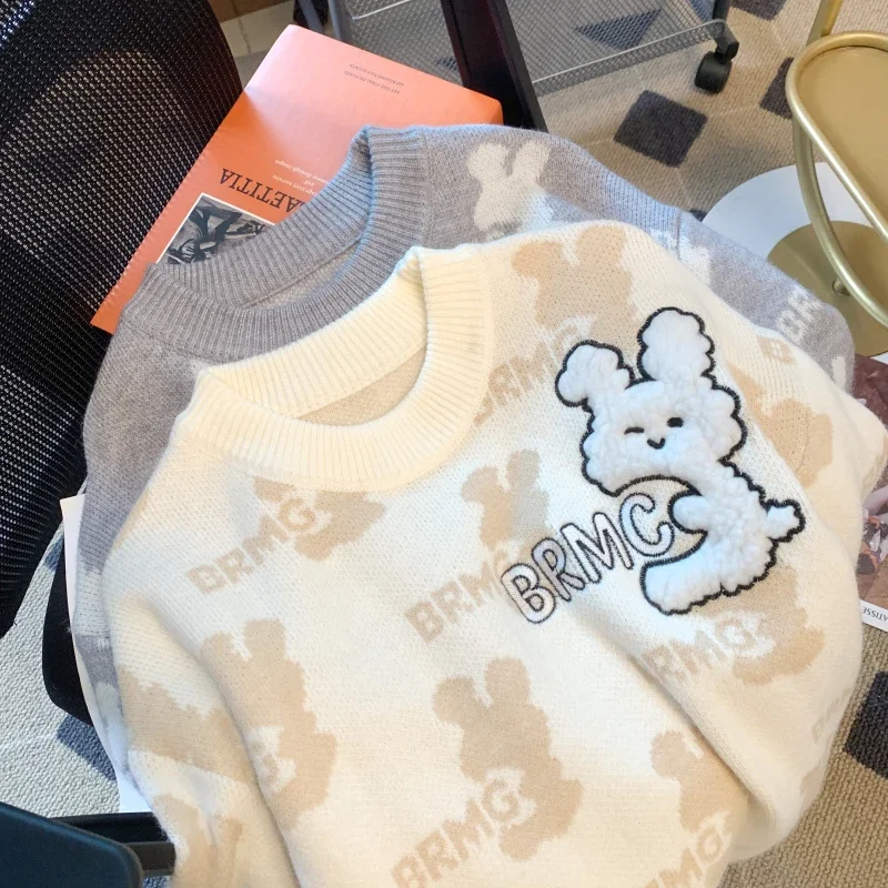 Новинка 2024 осенне-зимний женский повседневный свободный пуловер свитер высокого