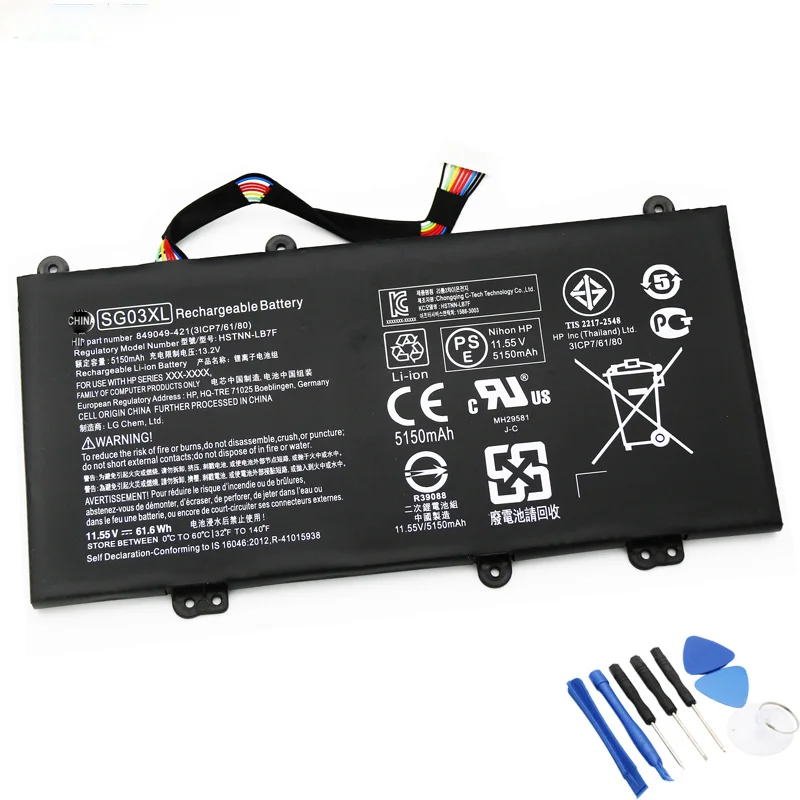 

For HP Envy 17-U M7-U TPN-I126 SG03XL HSTNN-LB7E LB7F Notebook Battery