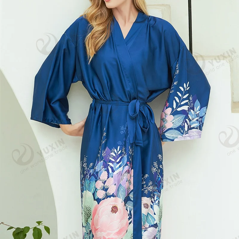 Long Robe for Lady Bath Robe Bridesmaid Gown for Women Satin Dress Robes