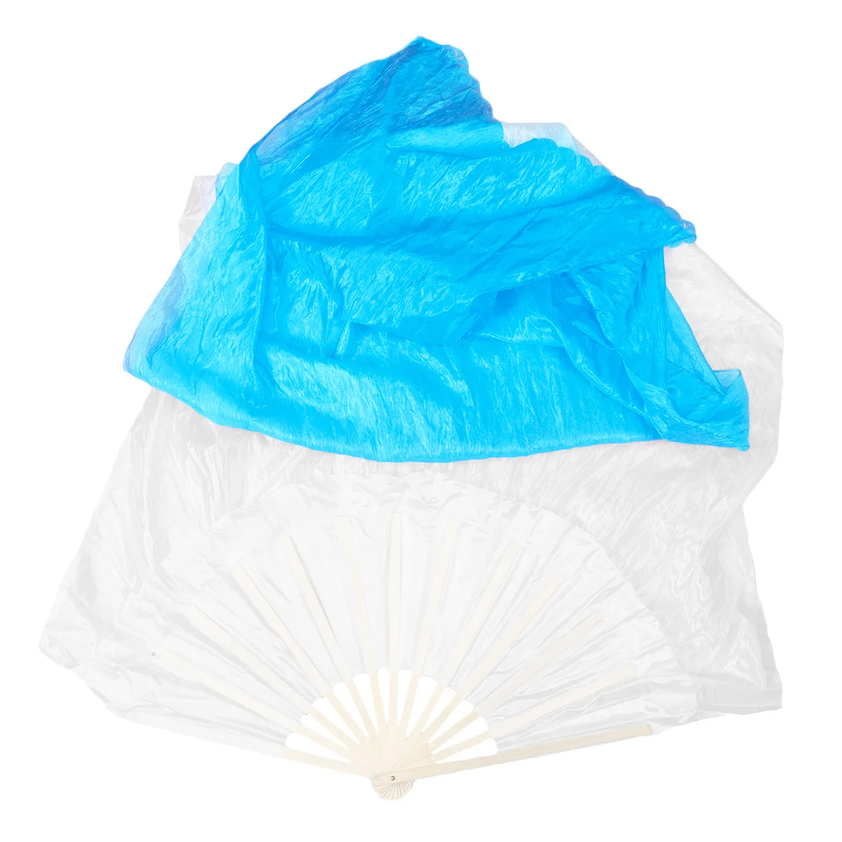 

18m Fan Veils Hand Made Fan Veils For Party Stage Performance Sky Blue