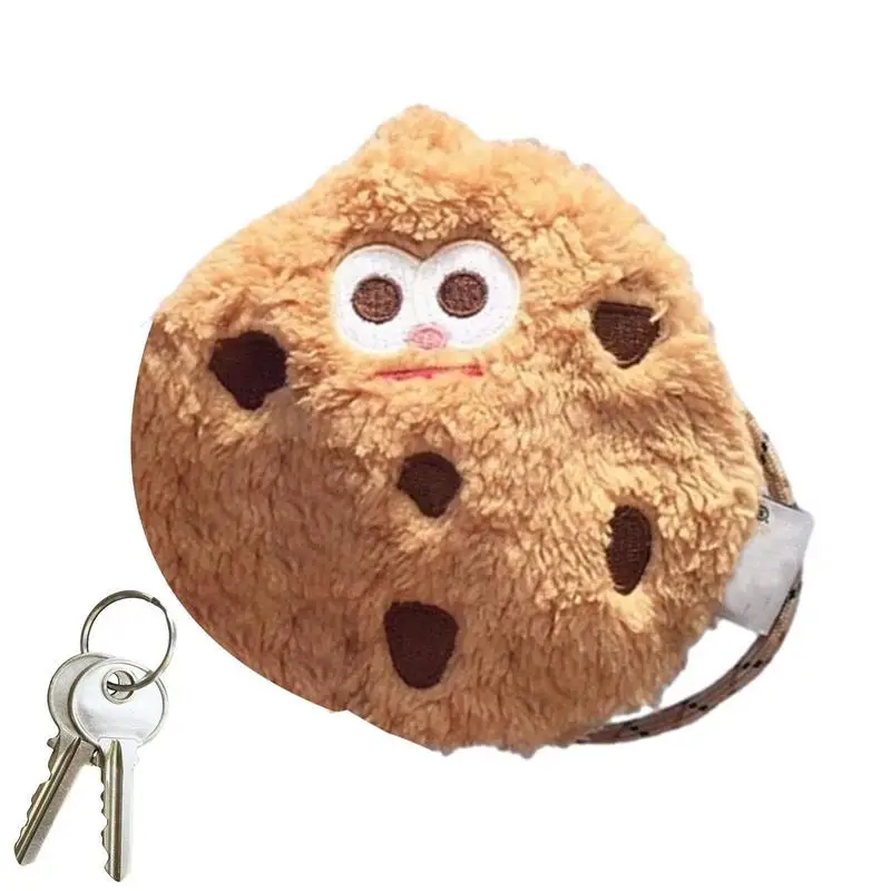 

Small Coin Pouch Cartoon Plush Cookie Shape Coin Purse With Vivid Expression Portable Coin Bag For Change Cards Keys Colorful