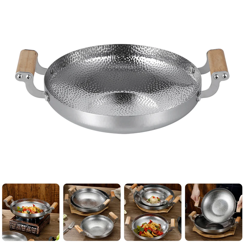 

Cooking Pan Stainless Steel Fry Kitchen Metal Pot Household Kitchenware Small Hot