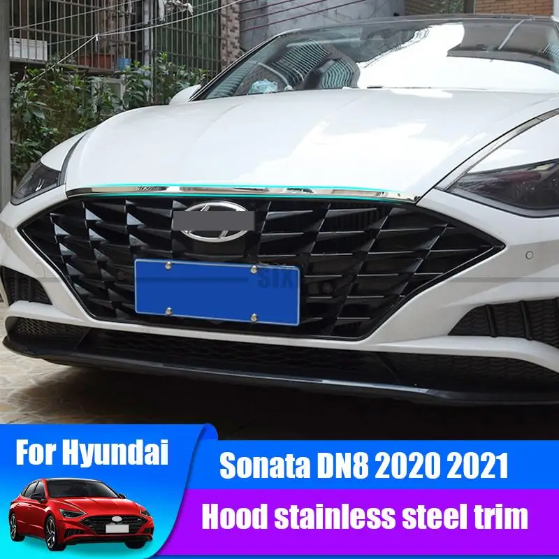 Для Hyundai Sonata DN8 2020 2021 отделка капота из нержавеющей стали крышки внешние