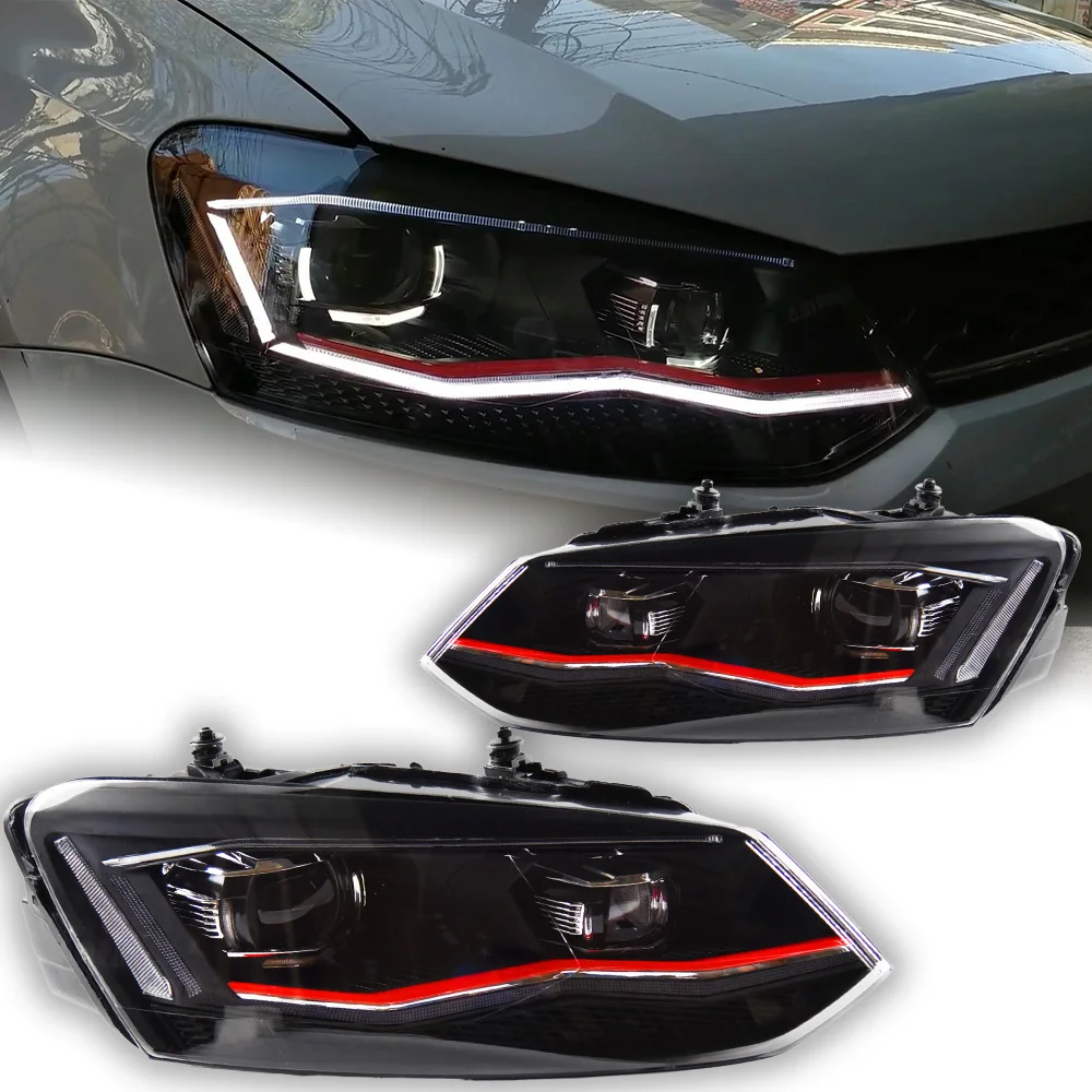 AKD Car Styling for VW Polo Headlights 2011-2018 Vento LED Headlight New Polo Design DRL Hid Head Lamp Bi Xenon Beam Accessories